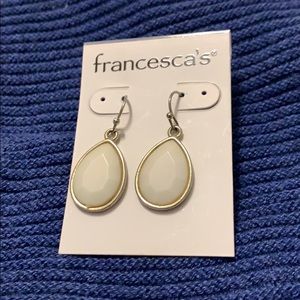 White small drop earrings